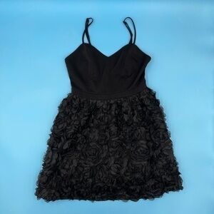 Pink Martini Noodle Strap Black Floral Dress